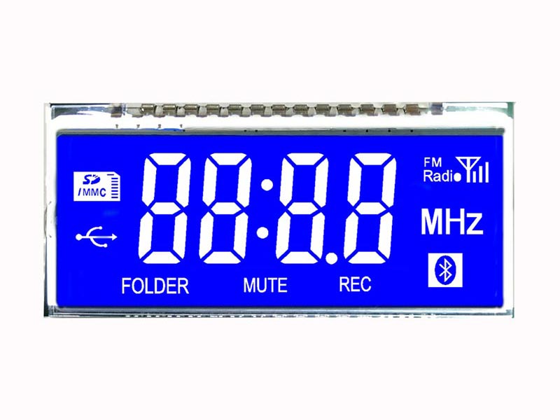 小尺寸断码液晶屏厂家HTN温控器段码屏定制lcd蓝底白字显示屏